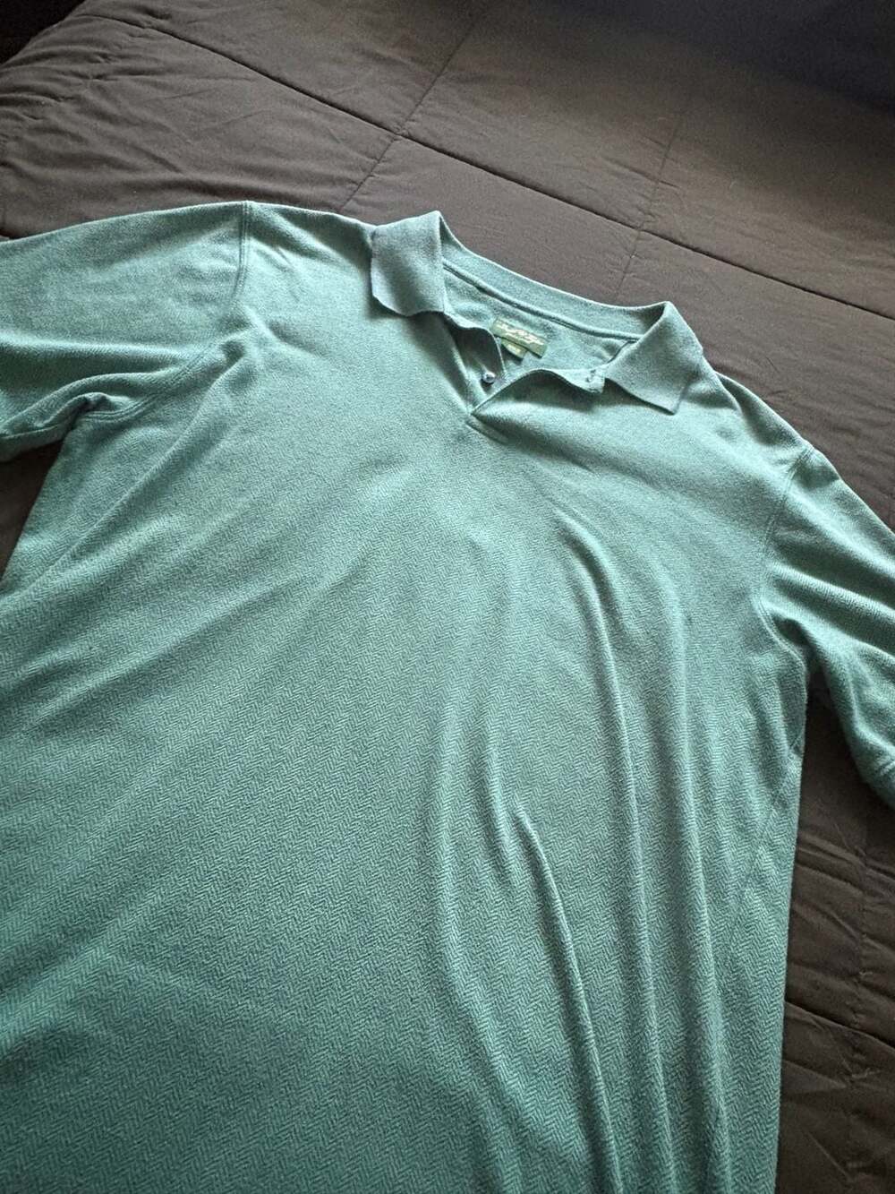 David Taylor Collection Herringbone Polo Shirt Green XL